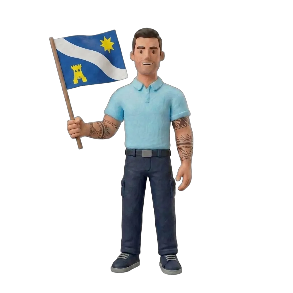 Verhuizer met Alphen aan den Rijn vlag