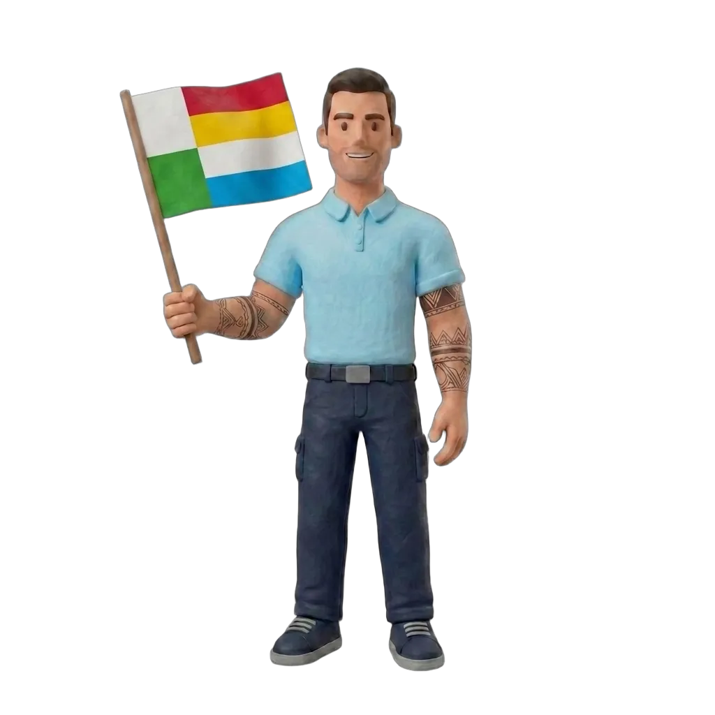 Verhuizer met Oss vlag