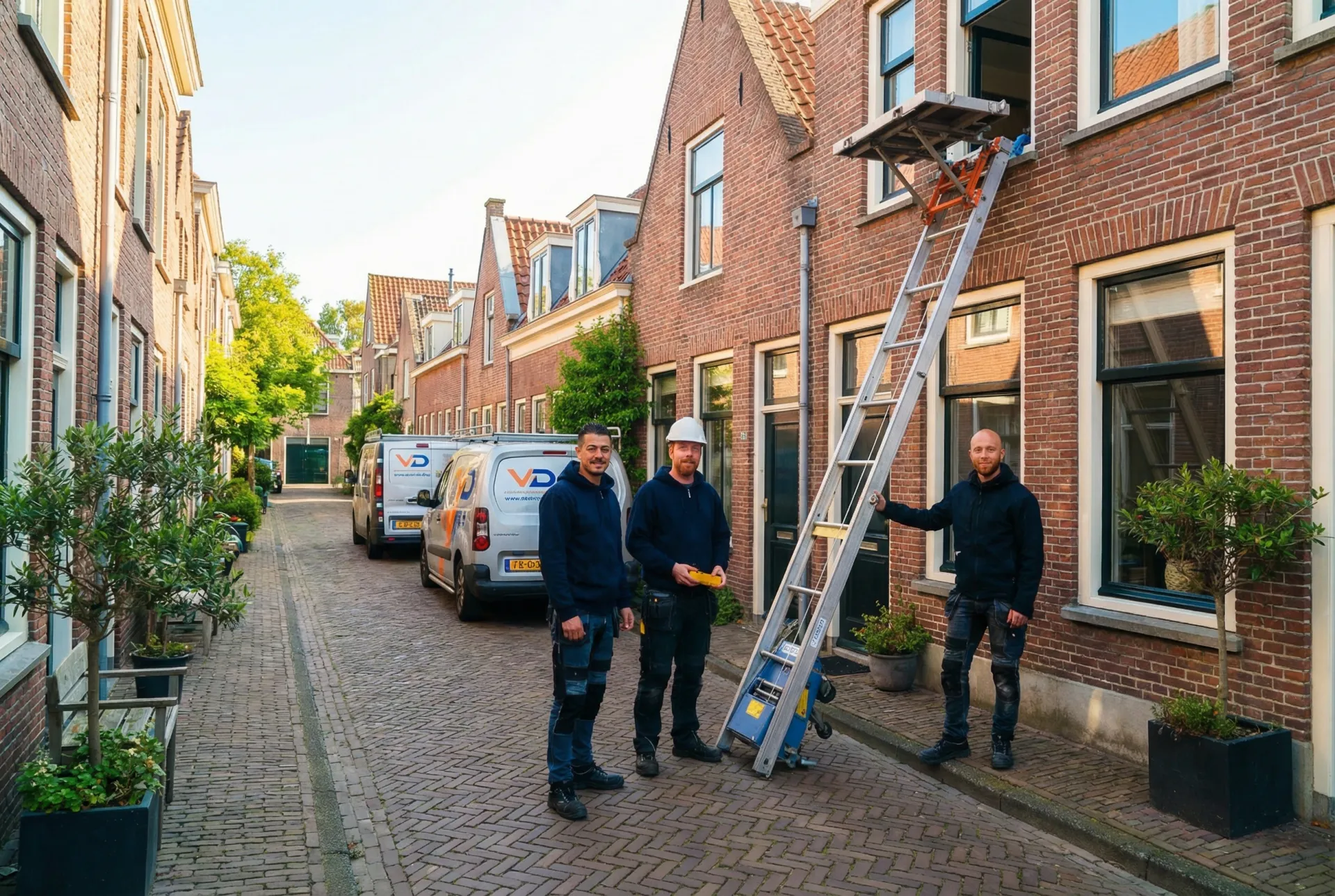 Professionele verhuislift operator aan het werk in een woonwijk in Eindhoven