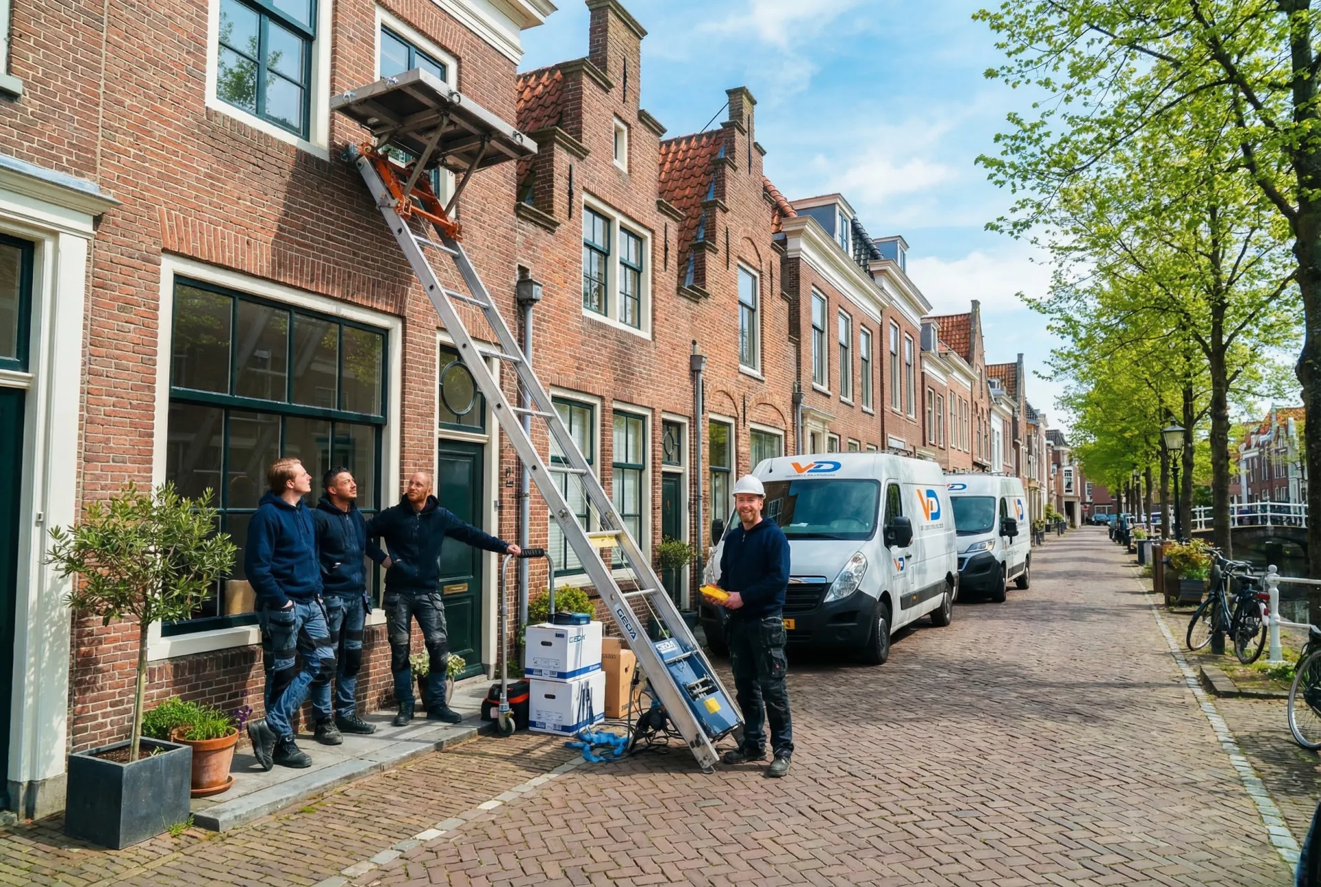 GEDA bouwlift opgesteld voor zware verhuizing in Oss