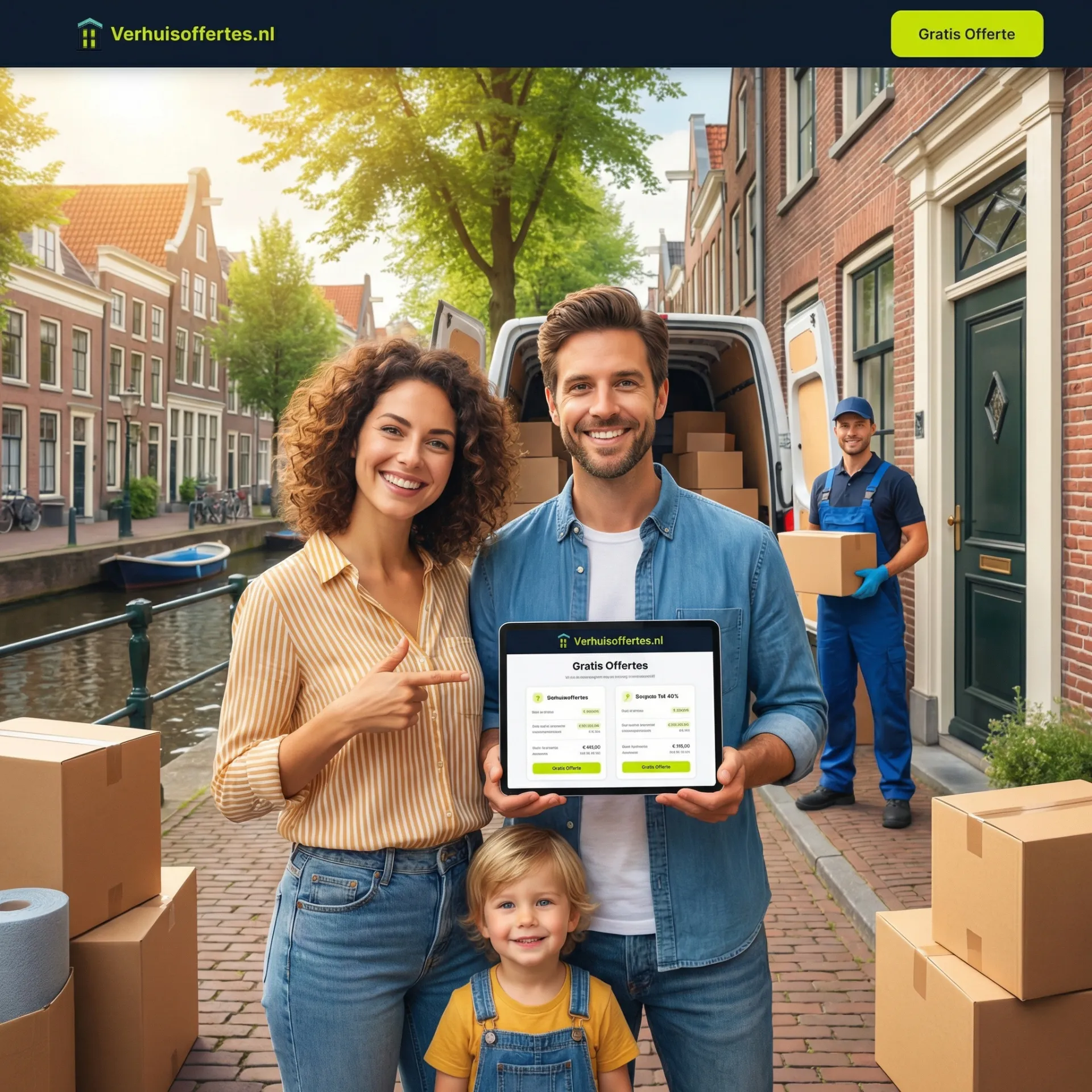 Professionele verhuizers aan het werk in Arnhem