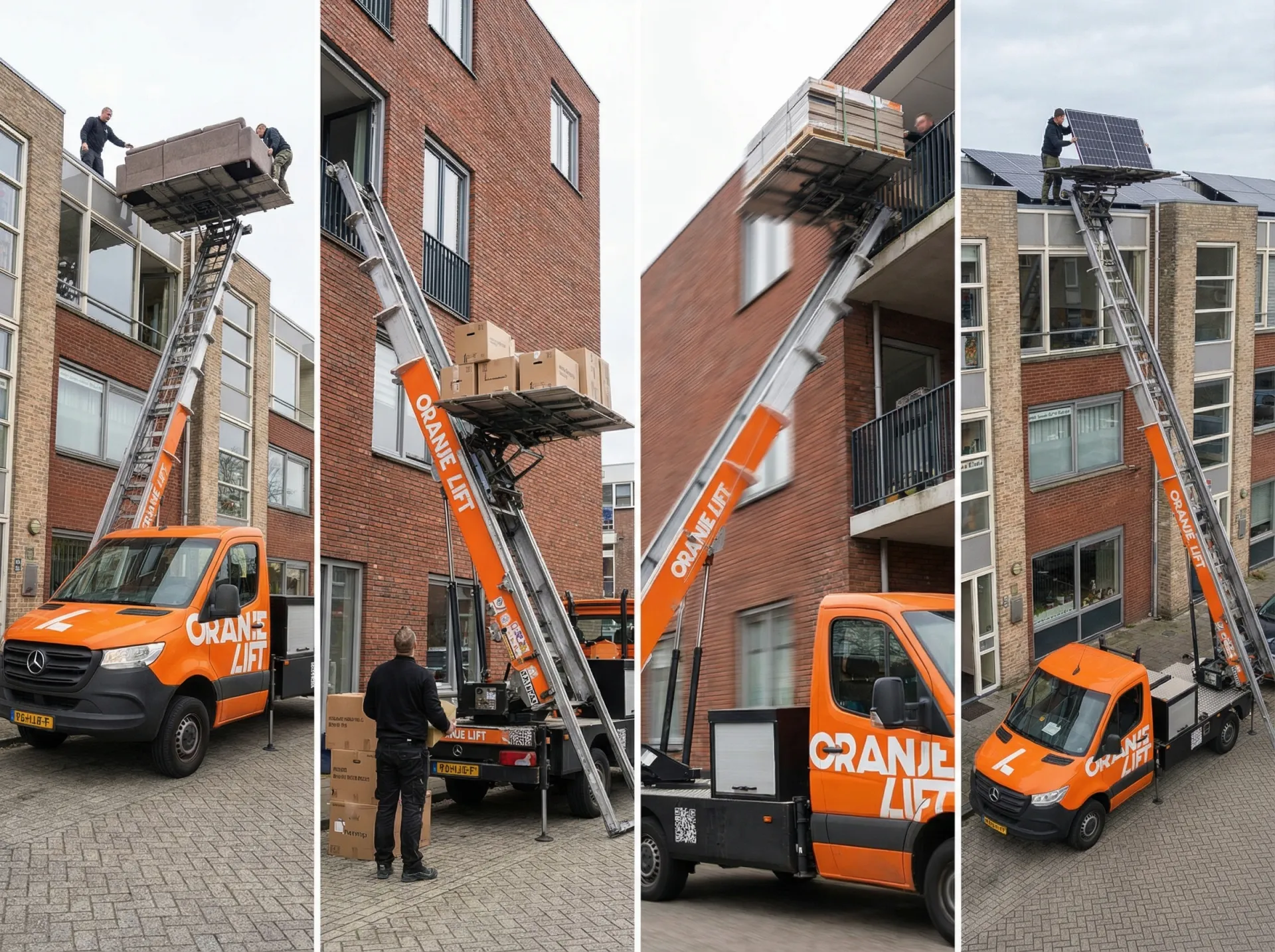 Ladderlift in gebruik bij een bovenwoning in Eindhoven