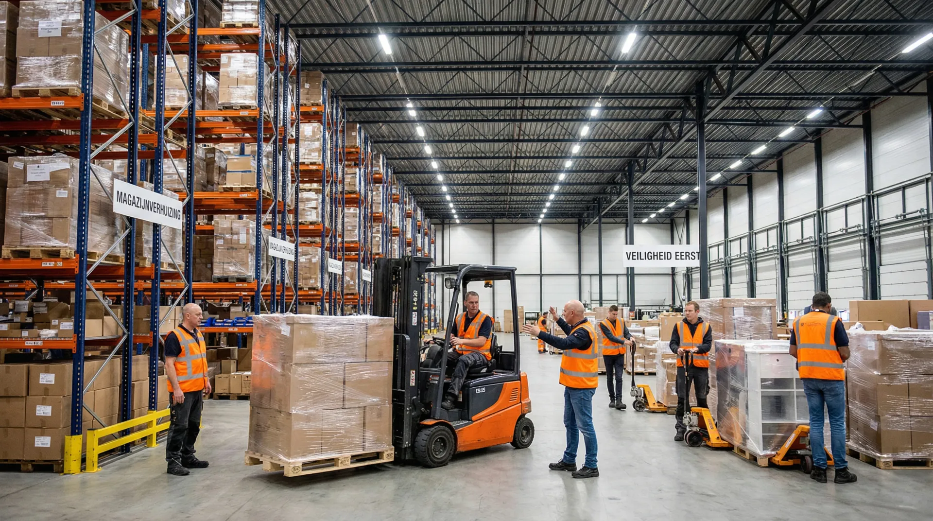 Professionele verhuizers laden inboedel in voor opslag in geklimatiseerde loods