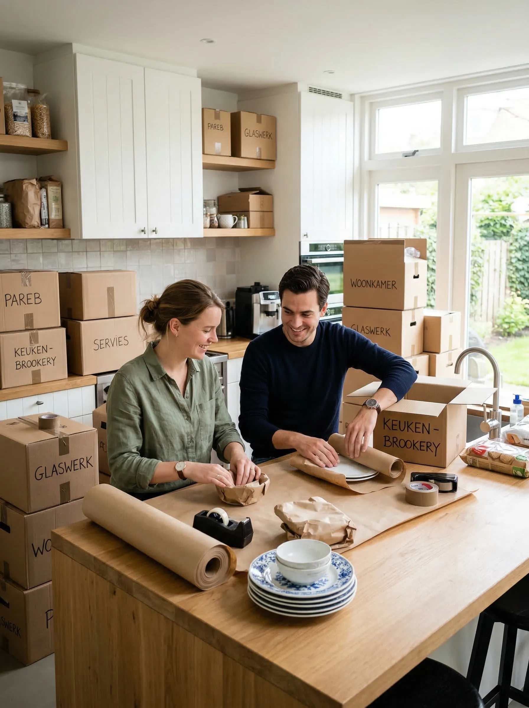 Stel zorgvuldig dozen in voor de verhuizing in Kampen