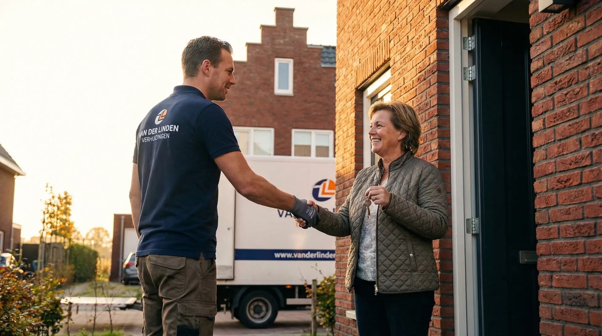 Verhuizer begroet tevreden klant