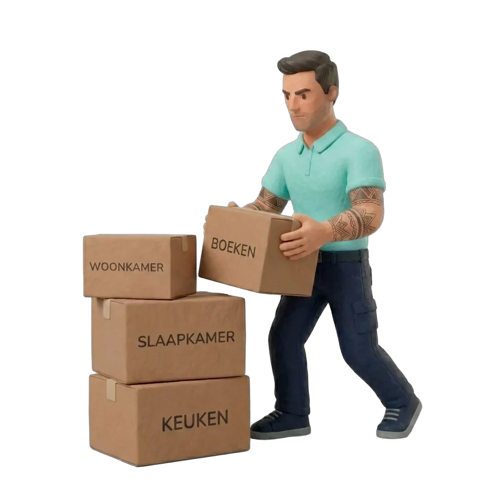 Gelabelde verhuisdozen, goed plannen scheelt euro's bij een goedkope verhuizing